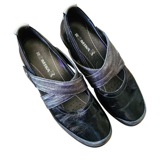Romika LOIRE 04 Mary Jane Style Goth Steam punk Y2K Leather Slip-On Flats. Size - Picture 1 of 9